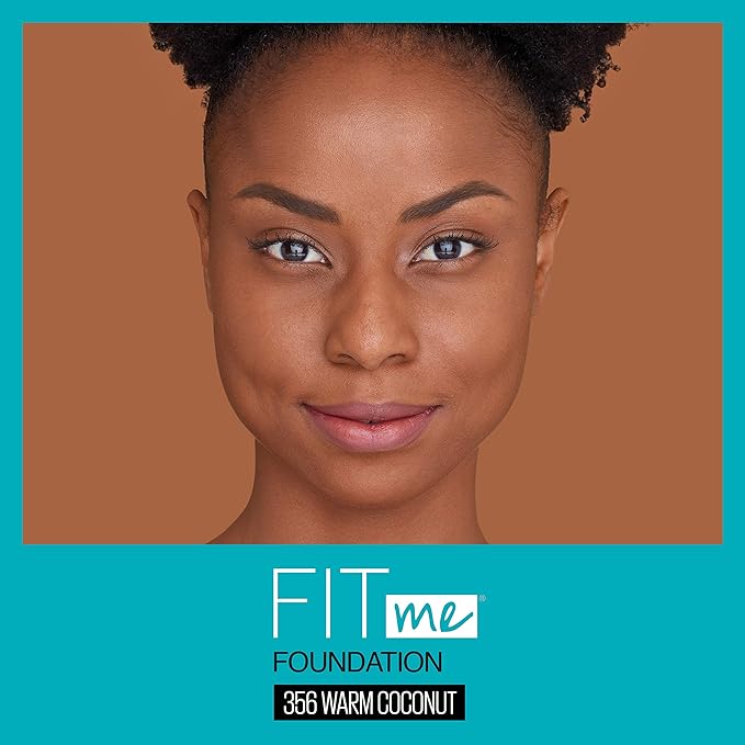 Maybelline New York Fit Me Matte + Poreless Liquid Foundation, Pouch Format, 356 Warm Coconut, 1.3 Ounce
