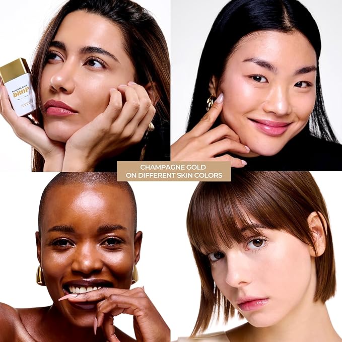 Spotlight Gold Drop (Champagne Gold) | Skincare-Infused Illuminator | Radiance Boosting Formula | Instant Glow | Lightweight, Vegan Certified | All Skin Types | 1.01 fl oz