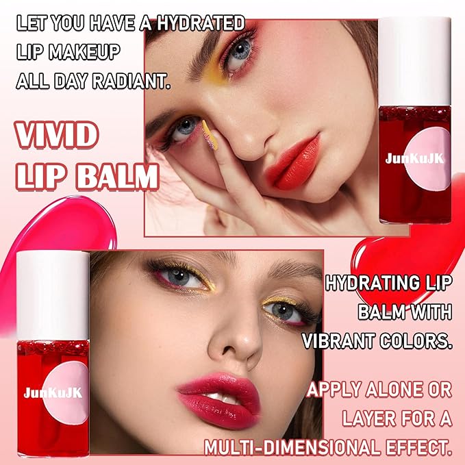 2 Colors Lip Tint Stain Set,Lip Stain Long Lasting Waterproof Mini Liquid Lipstick for Lip & Cheek & Eye,Moisturizing Non-sticky Lip Tint Gloss Makeup