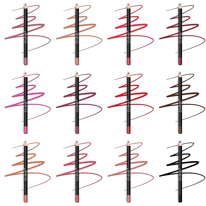IS'MINE 12PCS Lip Liner Pencil, Nice Color Precise Lining Creamy formula Versatile Long Wood Eyeliner Lip Lining kit (Set A)