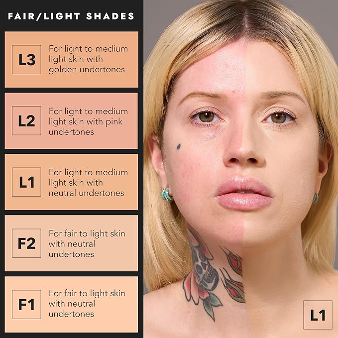 COVER FX Complete Coverage Kit: Total Cover Cream Foundation - Shade L1 + Custom Cover Blending Brush