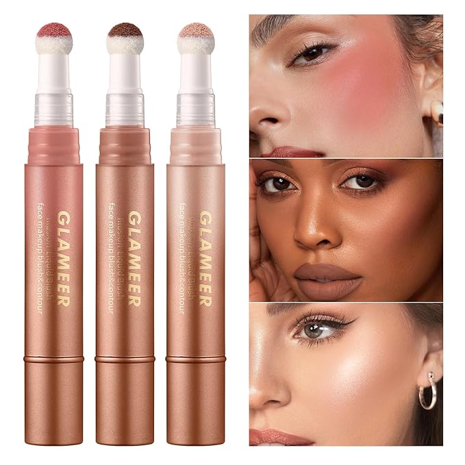 Blush Stick,Liquid Blush Stick,Silky Smooth Creamy Formula,Lightweight Blendable Blush Rouge Stick,Naturally Sculpted Look Professional Beauty Makeup Blush (02/04/06)