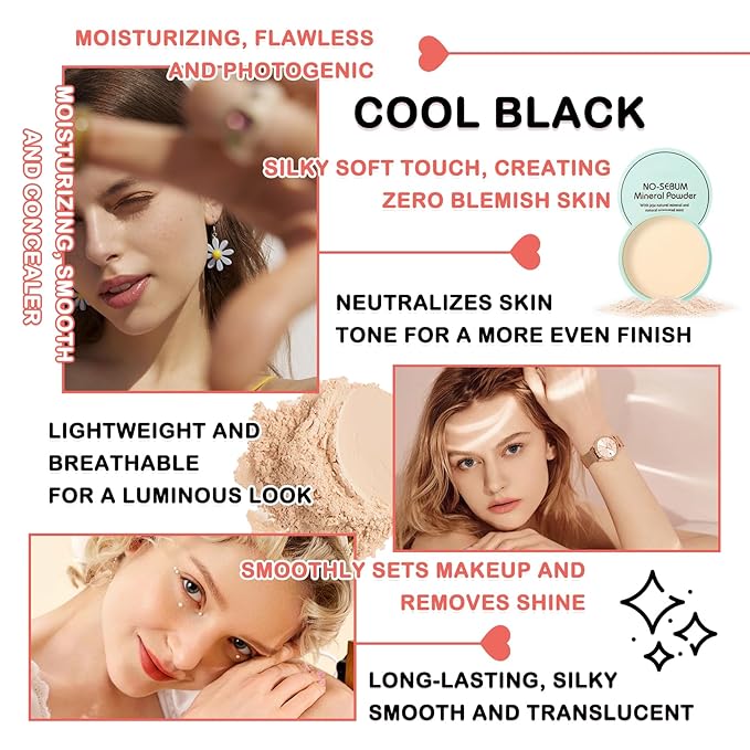 Mushroom Head Air Cushion CC Cream Full Coverage Liquid Foundation,Oil Control Concealer Lasting Moisturizing BB Cream,Loose Setting Face Powder Moisturizer Base Primer Makeup with Makeup Sponge
