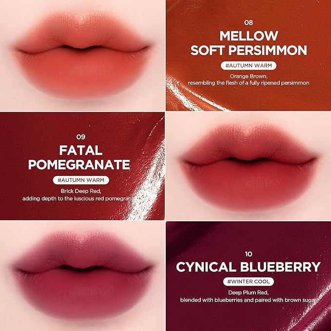 lilybyred Mood Liar Velvet Tint | Korean Moody Matte Lip Stain, Creamy Velvet Texture, Blurring Soft-Focus Effect, Highly Pigmented, Smudge-Proof, Long-Lasting, 0.14 oz. (04 Elegant Wild Berry)