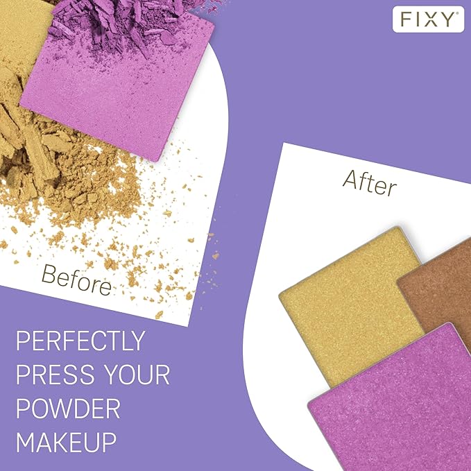FIXY Repair Kit Repressing tool for Eyeshadow, Blush, & Highligher + Ultimate Refill with 30 square pans and FIXY Binder