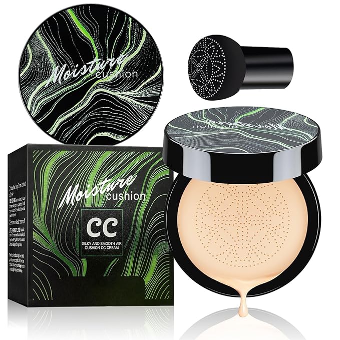 Mushroom Head Air Cushion CC Cream - Long Lasting & Moisturizing BB Cream Brightening Matte Concealer Makeup, Even Skin Tone for All Skin Types (Natural, 3.21 Ounce (Pack of 1))