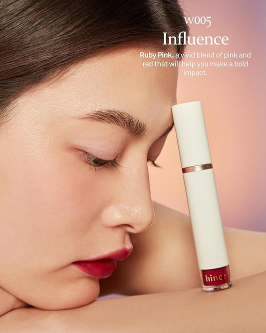HINCE Mood Enhancer Water Liquid Glow - Non-Sticky & Waterproof Lip Stain for Women - Long Wearing Lip Gloss for Natural and Glass Glow - Moisturizing Liquid Makeup, 0.16 fl.oz. (INFLUENCE)