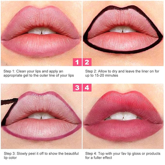 Lip Stain Peel Off - Long Wear Tattoo Lip Liner, Waterproof & Transfer-proof Peel Off Lip Stain with Matte Finish, Lip Tint For All Skin Types (Cocoa, 1 Count(Pack of 1))