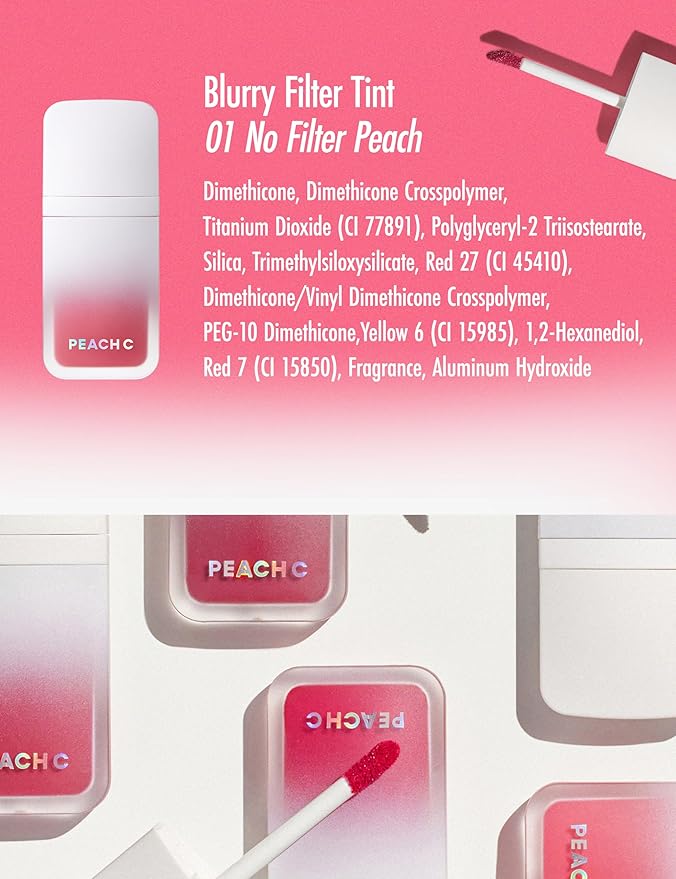 Peach C Blurry Filter 01 No Filter Peach Korean Lip Stain Marker | Matte Korean Lip Tint Long Lasting w/Soft Blur Finish| Comfortably Light & Long Lasting Lip Tint |Smooth Lip tint Stain 0.21 Fl Oz