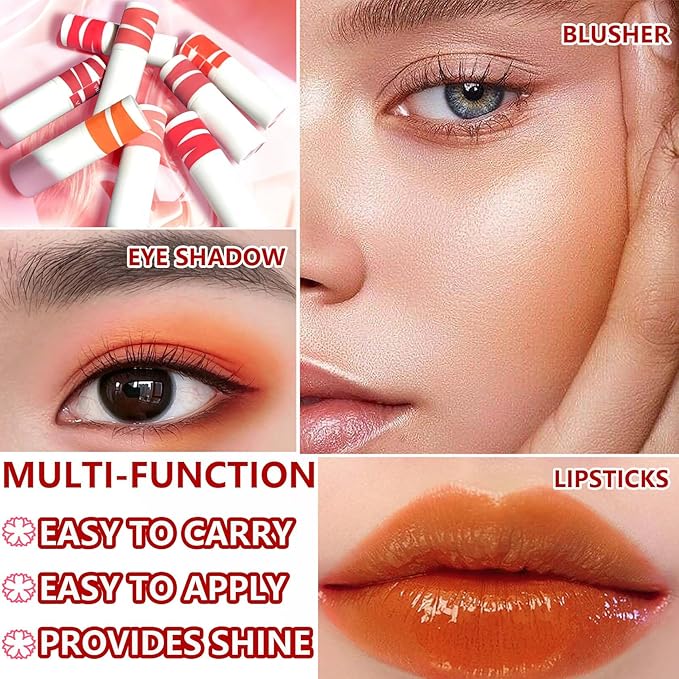 Lip Tint Stain Set,Mini Velvet Lip Tint Watery Lip Stain Long Lasting Waterproof Moisturizing Lip & Cheek Tint,Hydrating,Natural Glossy Liquid Lipstick Lip Gloss Kits for Women (set G)