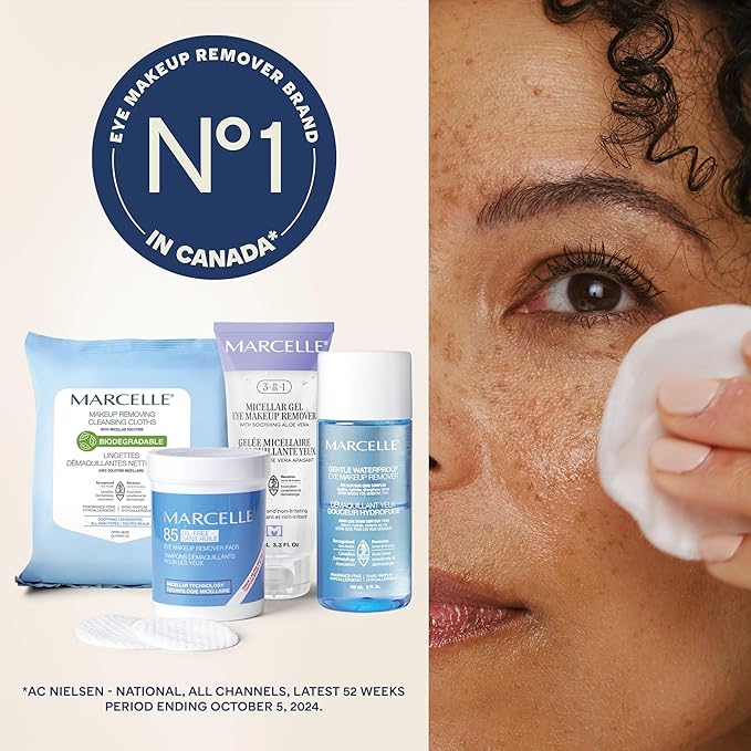 Marcelle 3-in-1 Micellar Gel Eye Makeup Remover, Hypoallergenic and Fragrance-Free, 3.3 fl oz