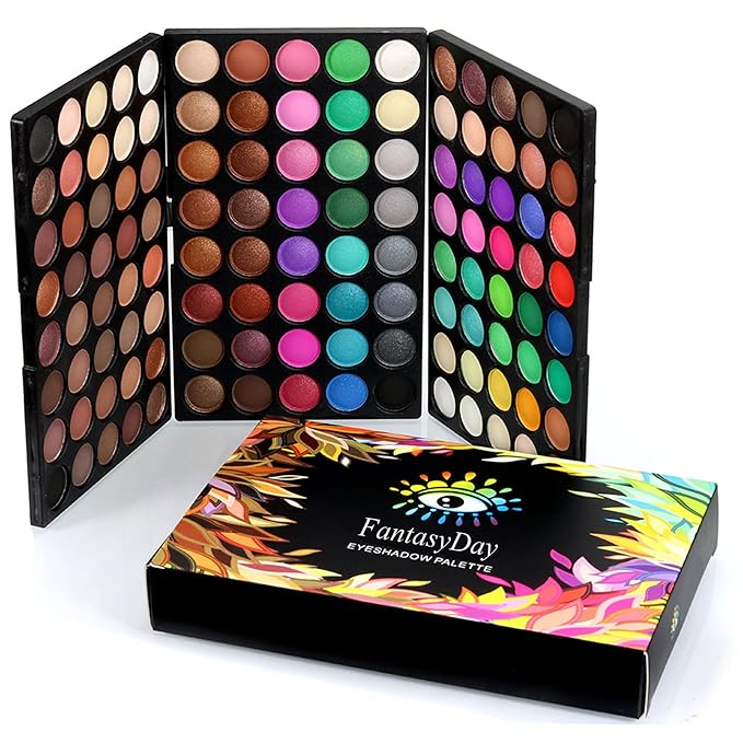 120 Colors Long Lasting Waterproof Highly Pigments Shiny Shimmers Glitter Eyeshadow Palette All in One Makeup Kits for Women Girls Holiday Make-up Gift Sets Xmas Essential Makeup Palette