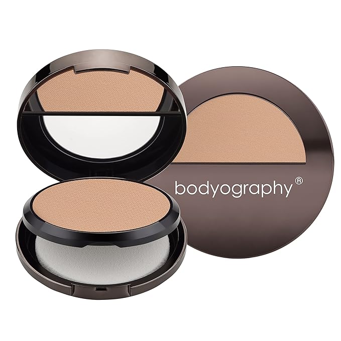 Bodyography Anti Aging Face Powder (Medium Dark): Matte Oil-Free Salon Foundation Powder Makeup w/ Vitamin E, C & Antioxidants | Gluten-Free, Cruelty-Free, Paraben-Free