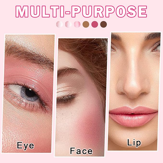 DAMUSI 6PCS Cream Contour Stick Makeup Contour Kit,Shades with Cream Bronzer Stick,Cream Blush Stick,Highlighter Stick for a Flawless Look,Long Lasting and Smooth Contorno Maquillaje - Set A