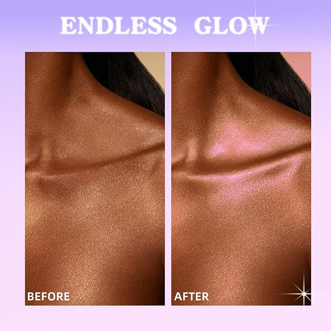 Liquid Highlighter, Body Face Shimmer Glow Makeup Cream Brighten Luminizer Waterproof Longlasting Moisturizing Lightweight Glitter Illuminator Non-Sticky Body Bronzer Dewy Finish-White Galaxy