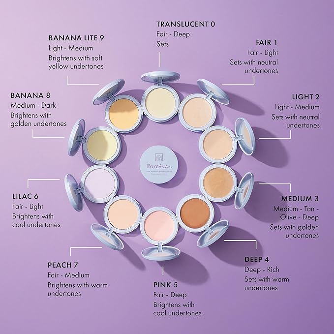 The Beauty Crop PoreFilter Pressed Powder - Blurs Pores & Controls Shine - Banana Shade - 0.34 oz