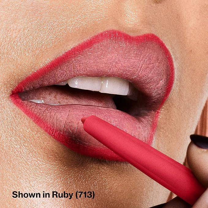 Revlon Colorstay Lip Liner Makeup with Built-In Sharpener, Longwear Rich Colors, Smooth Application, 713 Ruby, 0.01 oz
