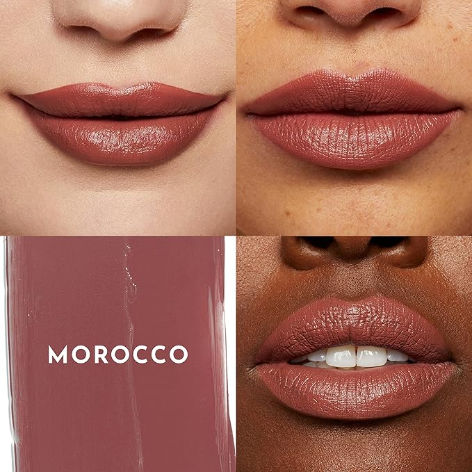 Forget the Filler Lip-Plumping Line-Smoothing Satin Cream Lipstick, Morocco, Pink, 0.1 Ounce