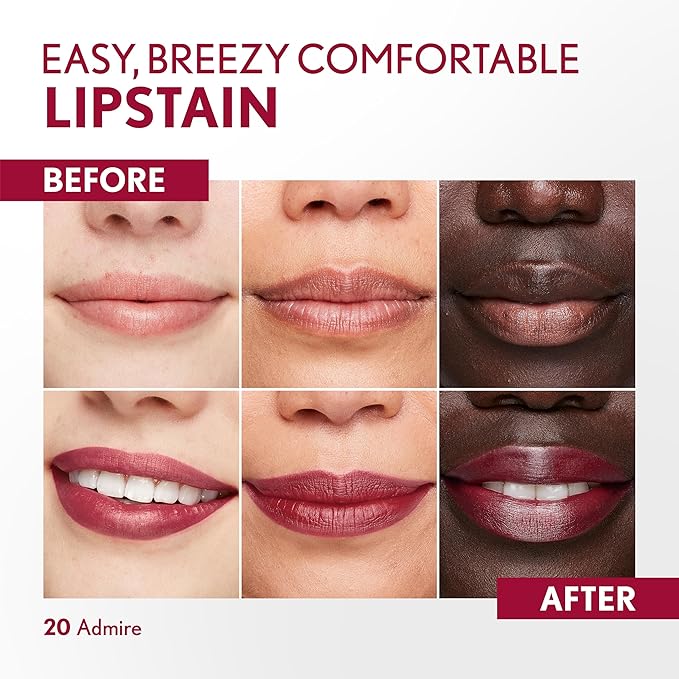 COVERGIRL Outlast Lipstain Bundle - 20 Admire & 35 Canyon Colors, Vegan Formula, 0.06oz Each
