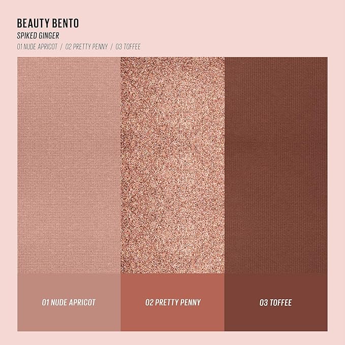 Kaja Lip & Blush Glazed Keychain Stain - Jelly Charm 01 Cherry Spritz + Beauty Bento Collection - Bouncy Eyeshadow Trio 10 Spiked Ginger, 0.03 Oz Bundle