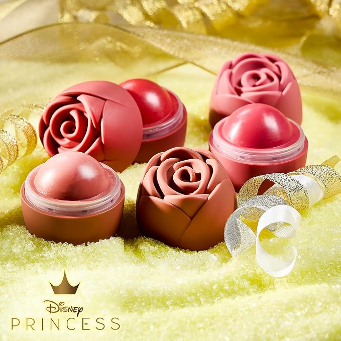 Disney Belle Maison Cosmetic Makeup Set, Makeup Essential Collection, Princess Belle Beauty and the Beast - Includes 3pc Lip Balm, 4pc Lip Gloss