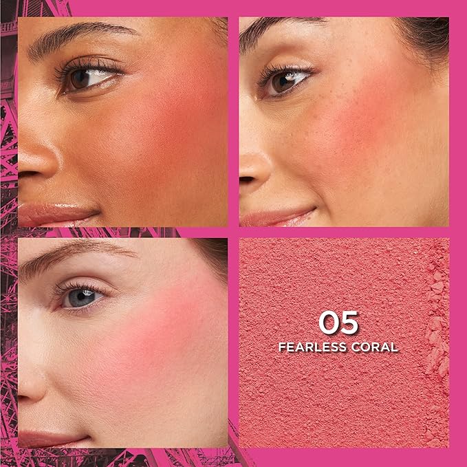 L'Oreal Infallible Up to 24H Fresh Wear Soft Matte Blush Bundle with Confident Pink 10 and Fearless Coral 05, 0.31 Oz Each