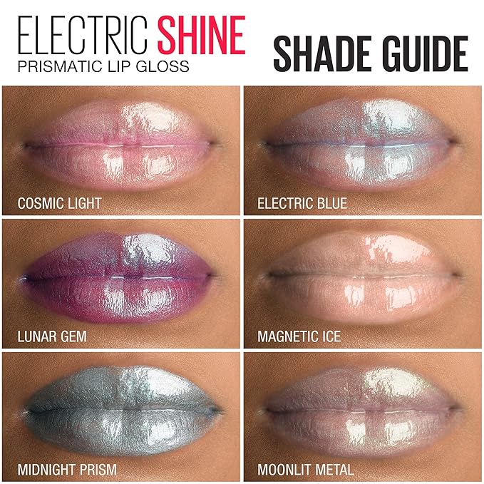 Maybelline New York Lip Studio Electric Shine Prismatic Lip Gloss Makeup, Moonlit Metal, 0.17 fl. oz.