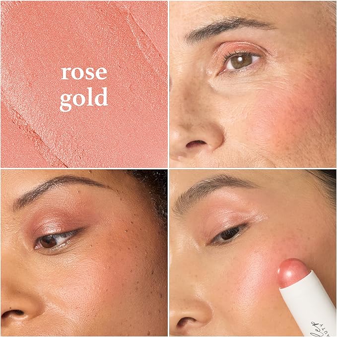 Skip The Brush Contour Duo - Cream to Powder Multi-Purpose Makeup Sticks - Pigmented, Buildable Color- Rose Gold + Cool Taupe