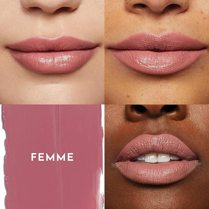 Forget the Filler Lip-Plumping Line-Smoothing Satin Cream Lipstick, Femme, Pink, 0.1 Ounce