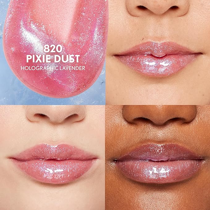 COVERGIRL Clean Fresh Yummy Plumper Lip Gloss, 820 Pixie Dust, Plumper, Shiny, Vegan Formula, Easy to Apply, Minty Flavor, 0.33oz