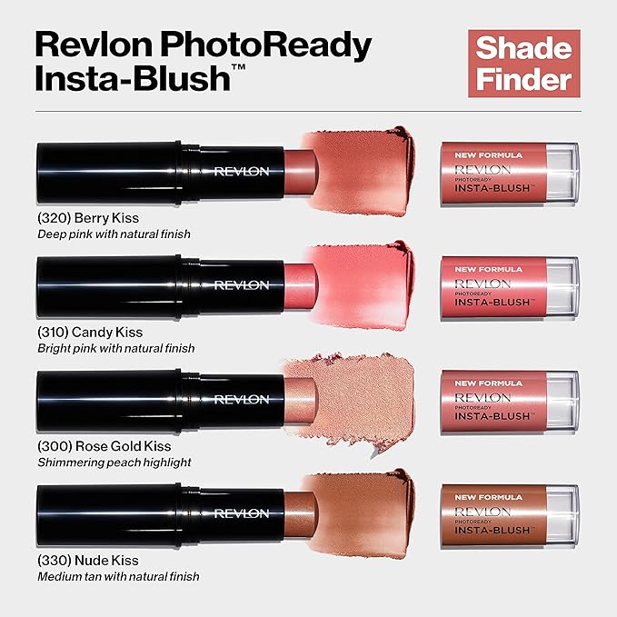 Revlon Blush Stick, PhotoReady Insta-Blush Face Makeup with Cream to Powder Formula, High Impact Color, Moisturizing Creamy Formula, 300 Rose Gold Kiss, 1.15 Oz