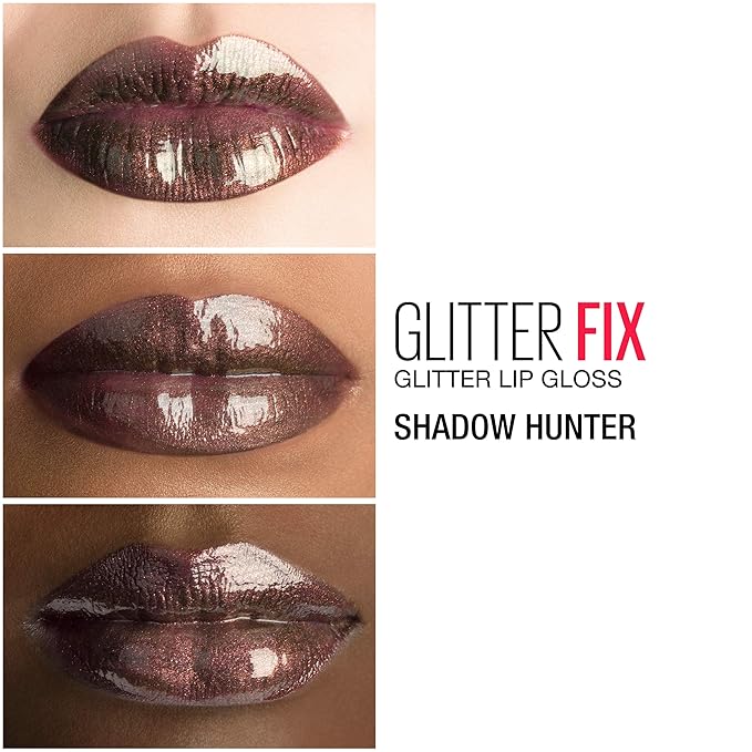 Maybelline New York Lip Studio Glitter Fix Glitter Lip Gloss Makeup, Shadow Hunter, 0.17 fl. oz.