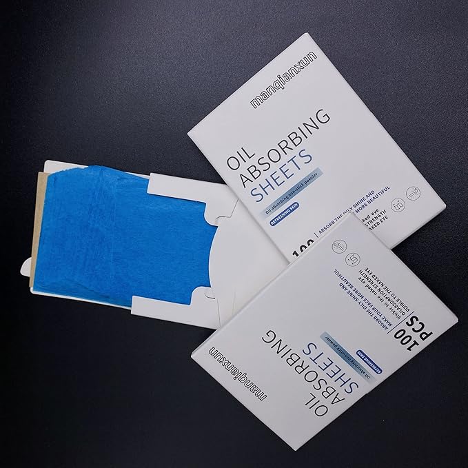 Premium Oil Blotting Paper Sheets, Translucent, Soft Face Blotting Paper Stay Skin Fresh and Smooth, for Facial Skin Care & Make Up(Blue) (3)