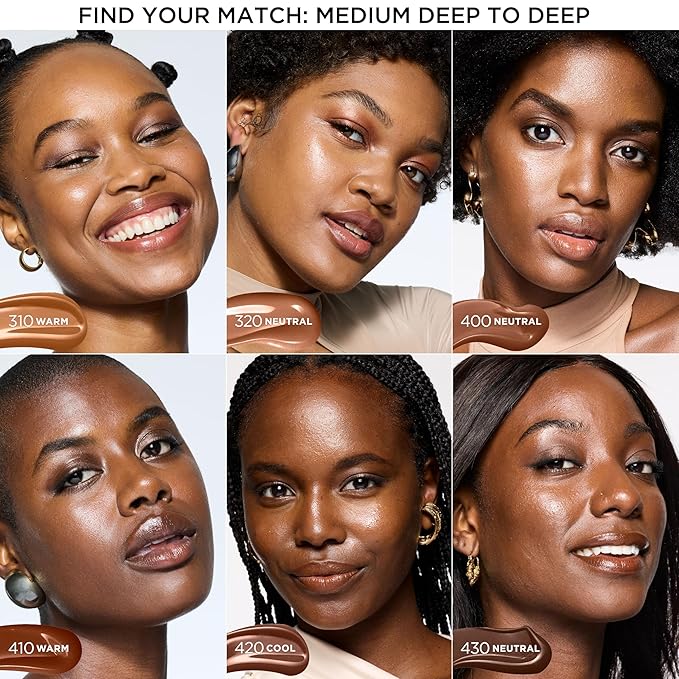 L'Oreal Paris Lumi Le Glow Skin Tint, Lightweight Water-Based Tinted Serum with Foundation-Like Coverage, Glow Illuminator, Cool 410, 0.85 Fl Oz