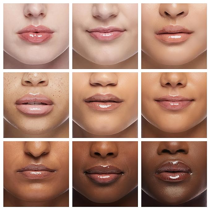 Plumping Lip Oil, Hydrating Lip Gloss Tinted Lip Balm Transparent Lip Care, Big Brush Head Glitter Shine, Long Lasting Nourishing Non-sticky Fresh Texture