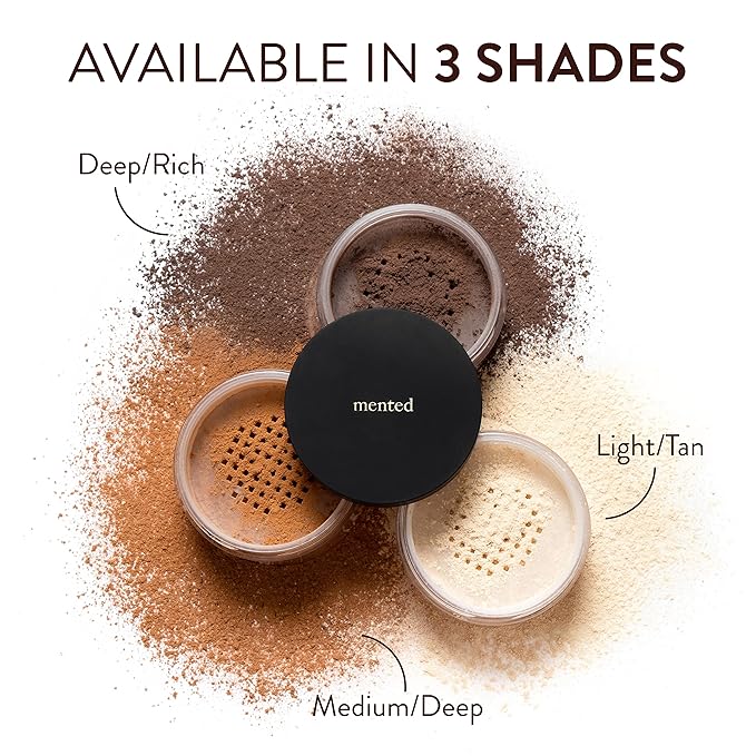 Mented Cosmetics Pressed Powder Makeup, Translucent Setting Powder Compact for Face Make up, Oil Control, Matte Finish, Long-Lasting Wear, Ideal for Black Women, Portable Compact Design, Medium/Deep