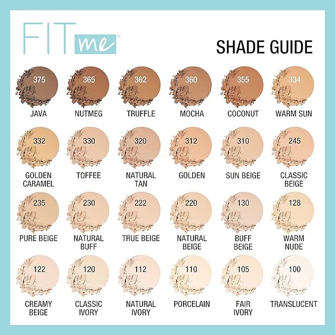 Maybelline Fit Me Matte + Poreless Pressed Face Powder Makeup, Truffle, 1 Count (Pack of 2)