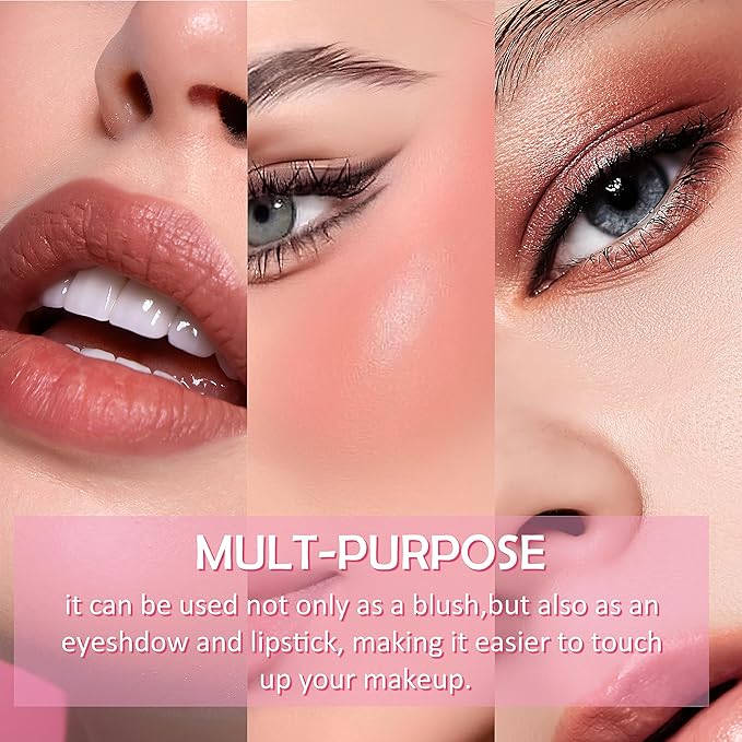 Velvet Liquid Blush - Soft Cream Face Blusher Stick, Natural Long-Wearing Skin Tint Blush - Orange Red