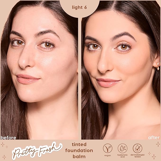 ColourPop Pretty Fresh Tinted Foundation Stick - Balm to Cream Foundation with Light to Medium Coverage - Infused with Hydrating Hyaluronic Acid, Peptides & Niacinamide - Light 6 (0.29 oz)