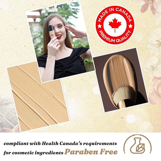 EQUALITY HI-DEF Foundation, Water resistant, Medium to Full coverage, Dewy finish non-matt, 12 hour wear Shine control, Cruelty Free, Paraben Free, 18ml/0.61 US Fl Oz - C8