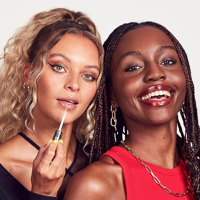 Rimmel Stay Glossy Lip Gloss - Non-Sticky and Lightweight Formula for Lip Color and Shine - 490 Grind Time, .18oz