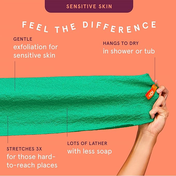 Cleanlogic Daily Skincare Set for Sensitive Skin – 3 Exfoliating Body Cloths + 9 Gentle Makeup Remover Facial Pads, Soft Texture for Smoothing & Cleansing
