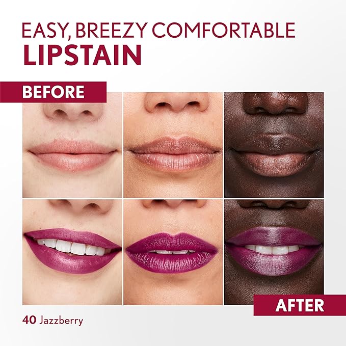 COVERGIRL Outlast Lipstain Bundle - 15 Epic & 40 Jazzberry Shades, Smooth Vegan Formula, Transfer-Proof, Buildable Color, Pen-Like Applicator, 0.06oz Each