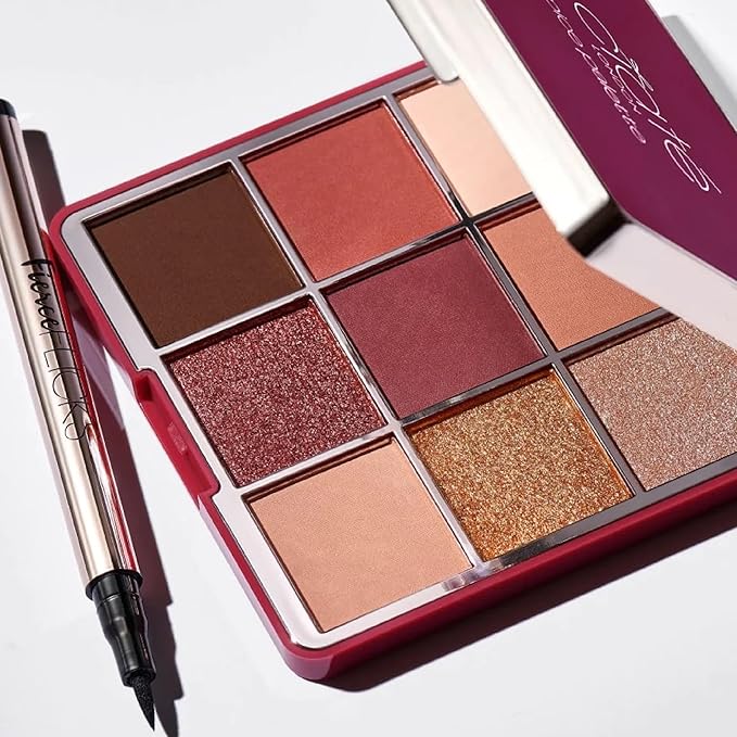 Ciaté London All About the Eyes Kit, Collectable Eye Kit, Contains a 9-Pan Eyeshadow Spice Palette and Fierce Flicks Black Eyeliner, Eye makeup Essential Set, Travel-friendly Duo, Gift Set
