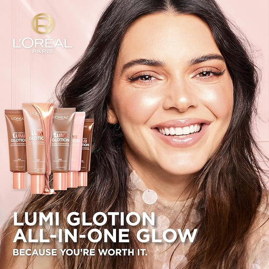 L'Oreal Paris Makeup True Match Lumi Glotion, Natural Glow Enhancer, Illuminator Highlighter, Bronzing Drops For a Sun-Kissed Glow, 901 Fair