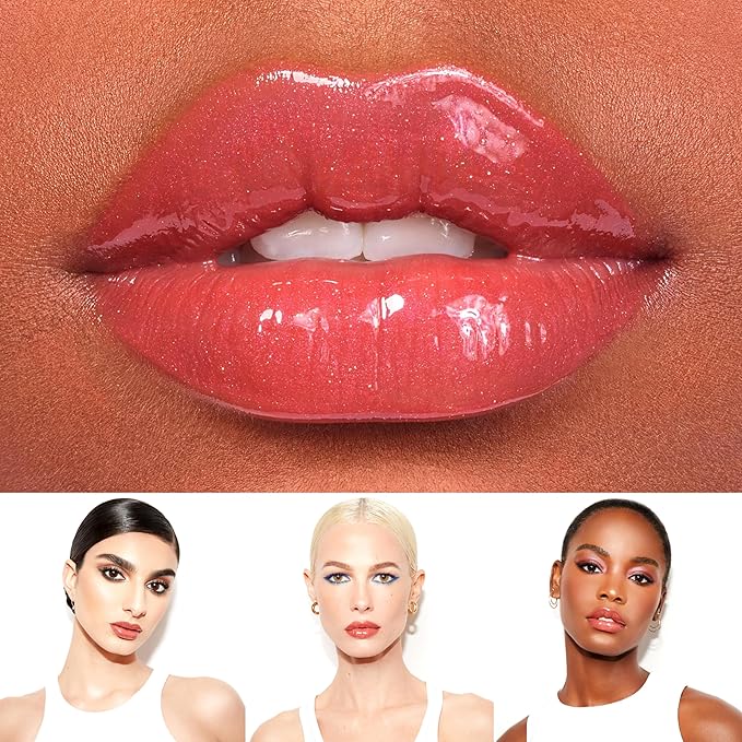 Vegan Lip Gloss for Soft Lips, Plumping Oil, Hydrating Non-Stick Lipgloss for Women, Provides Maximum Shine, Paraben and Cruelty Free (UNAPOLOGETIC - Pink Nude Color)