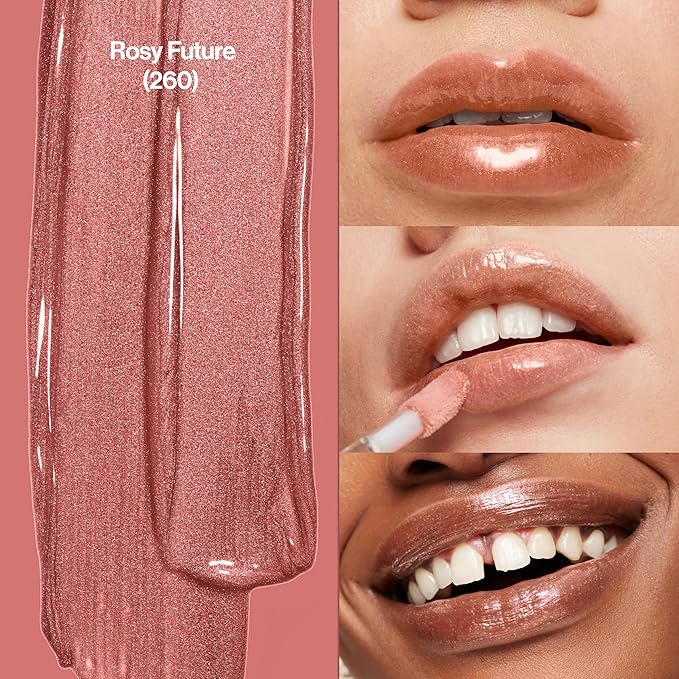 Revlon Super Lustrous Lip Gloss, Non-Sticky, Hydrating, High Shine Finish, Rosy Future, 0.13 oz