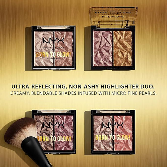 NYX PROFESSIONAL MAKEUP Born To Glow Icy Highlighter Duo - Bout The Bronze