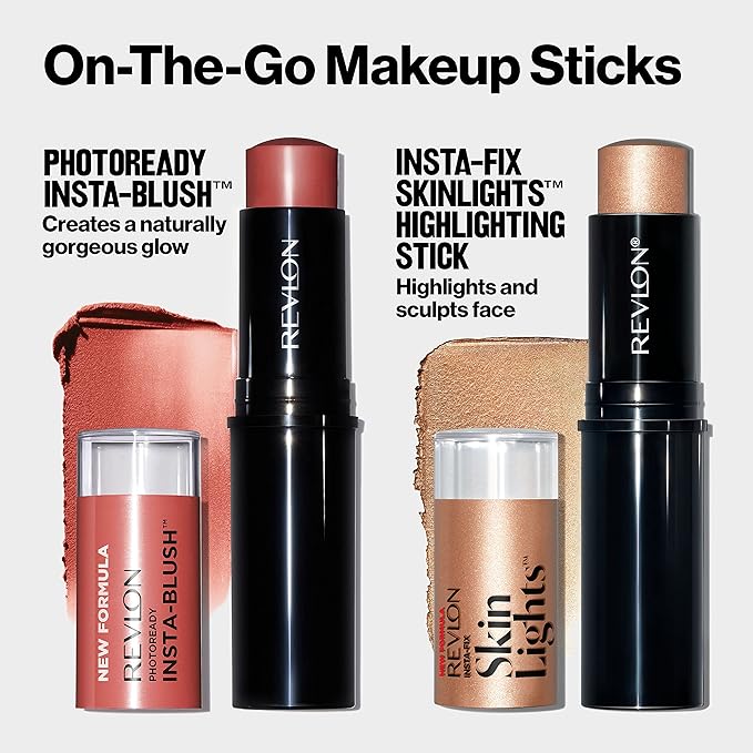 Revlon Blush Stick, PhotoReady Insta-Blush Face Makeup with Cream to Powder Formula, High Impact Color, Moisturizing Creamy Formula, 300 Rose Gold Kiss, 1.15 Oz