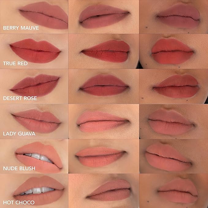 CLE Cosmetics Melting Lip Powder Mini Set of 6 - Lip Tint (Vegan, Cruelty Free, Paraben-Free) with Long-Lasting, Weightless Lip Stain, Usable on Lips, Eyes and Cheeks, Matte Finish, Travel Size